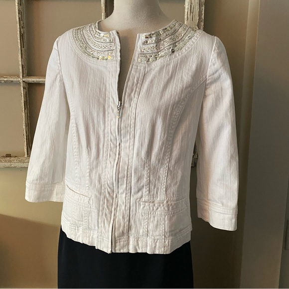 JM Collection jacket embellished with sequins and beads - Picture 3 of 6